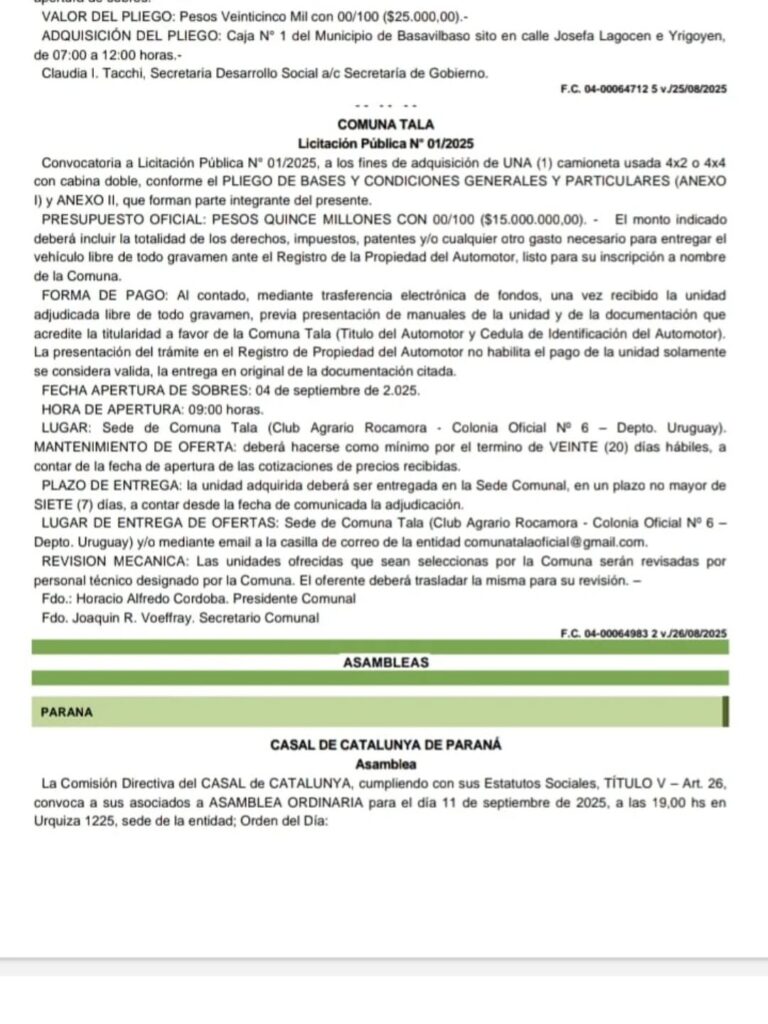 Licitación Pública N°01/2025
