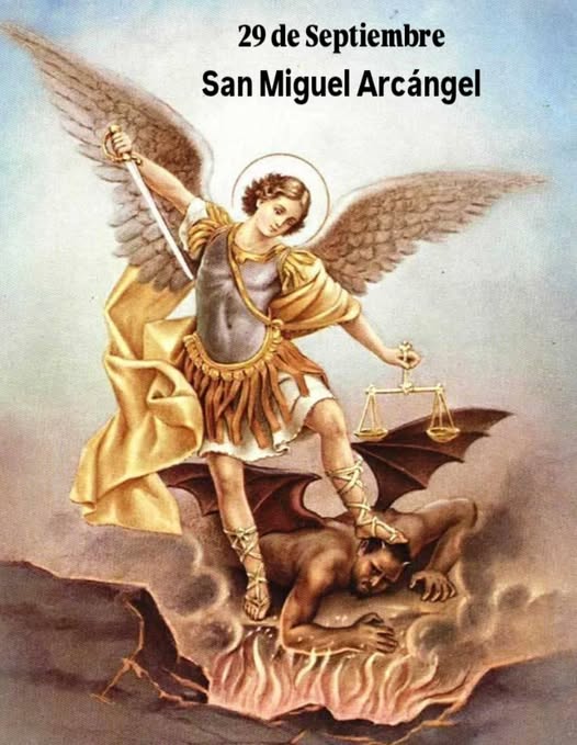 Puede ser una imagen de 1 persona y texto que dice "29 de Septiembre San Miguel Arcángel"